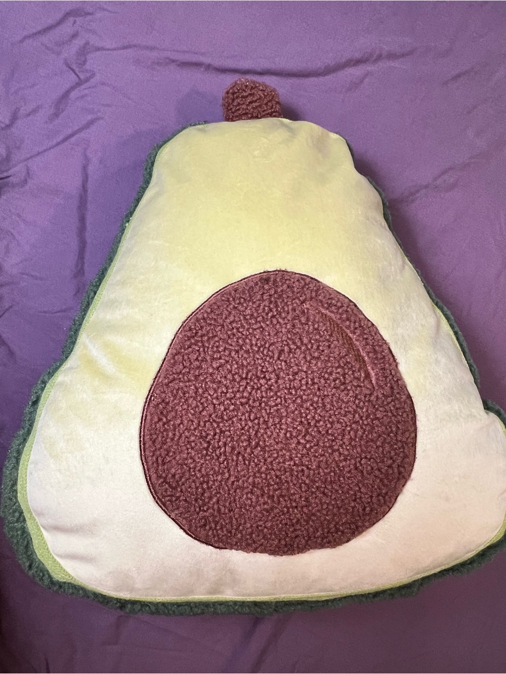 Plush Avocado Throw Pillow – Green and Brown